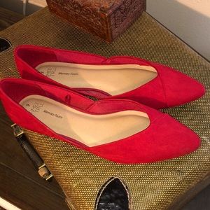 Time and Tru Memory Foam Red Flats
